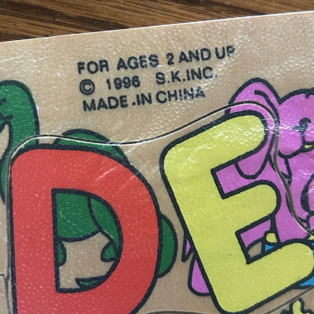 Vintage Wood Alphabet Puzzle for Kids